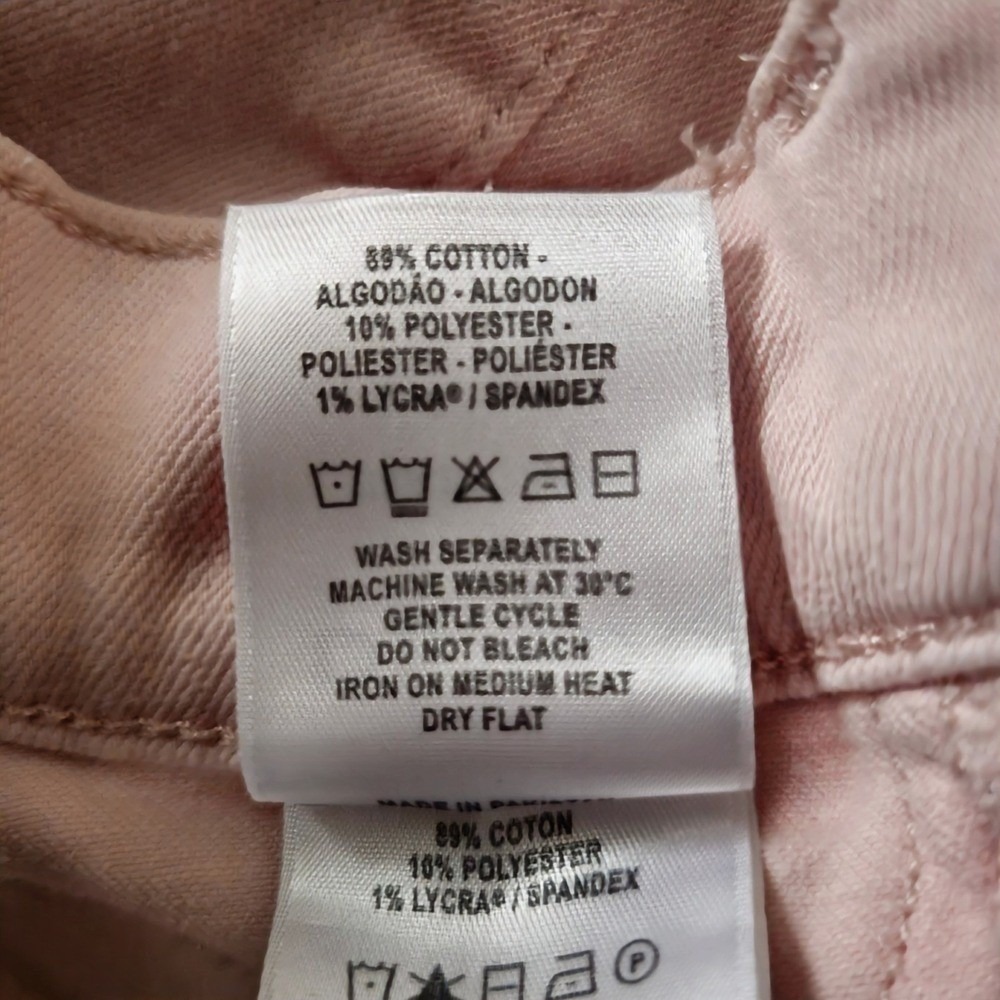 DL1961 Mara Straight Leg Jeans Women Size 23 Pink Raw Hem Mid Rise - Picture 9 of 13